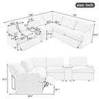 Divano componibile reclinabile elettrico a L grigio scuro/beige, 4 posti