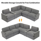 Divano componibile reclinabile elettrico a L grigio scuro/beige, 4 posti