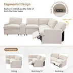 Divano componibile reclinabile elettrico a L grigio scuro/beige, 4 posti