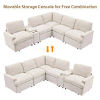 Divano componibile reclinabile elettrico a L grigio scuro/beige, 4 posti