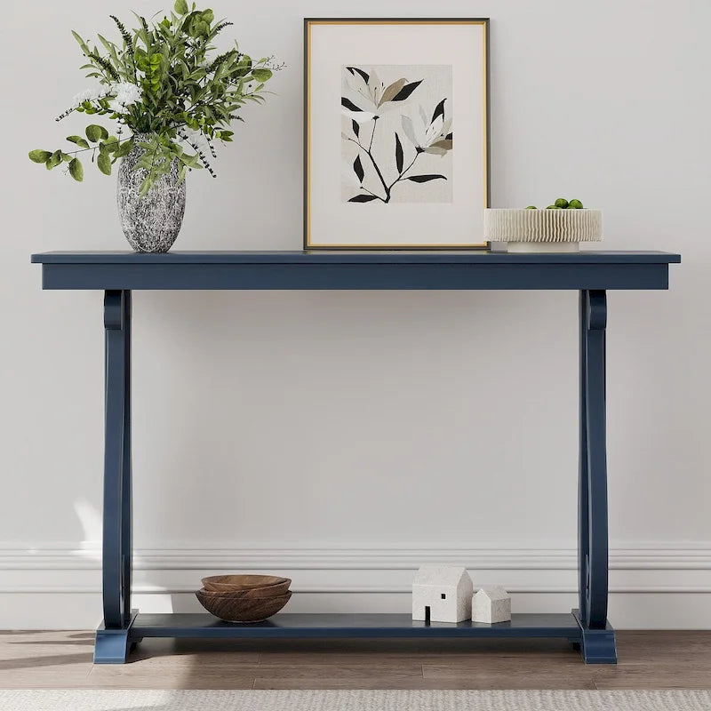 Consolle da 48", Blu Navy/Noce/Nero/Espresso, Ripiano Aperto, Montaggio a 1 persona