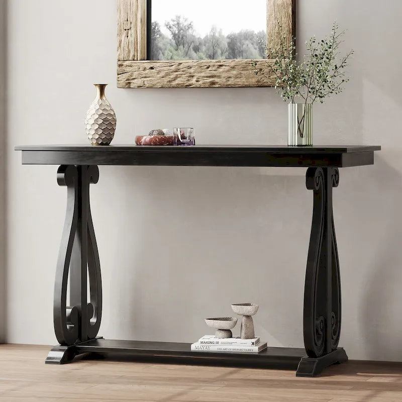 Consolle da 48", Blu Navy/Noce/Nero/Espresso, Ripiano Aperto, Montaggio a 1 persona
