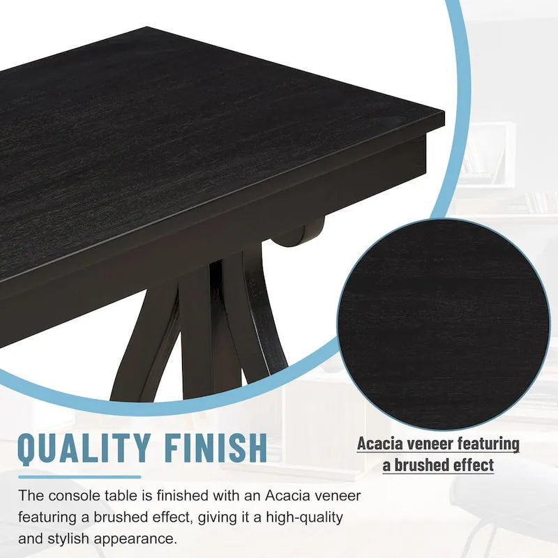 Consolle da 48", Blu Navy/Noce/Nero/Espresso, Ripiano Aperto, Montaggio a 1 persona