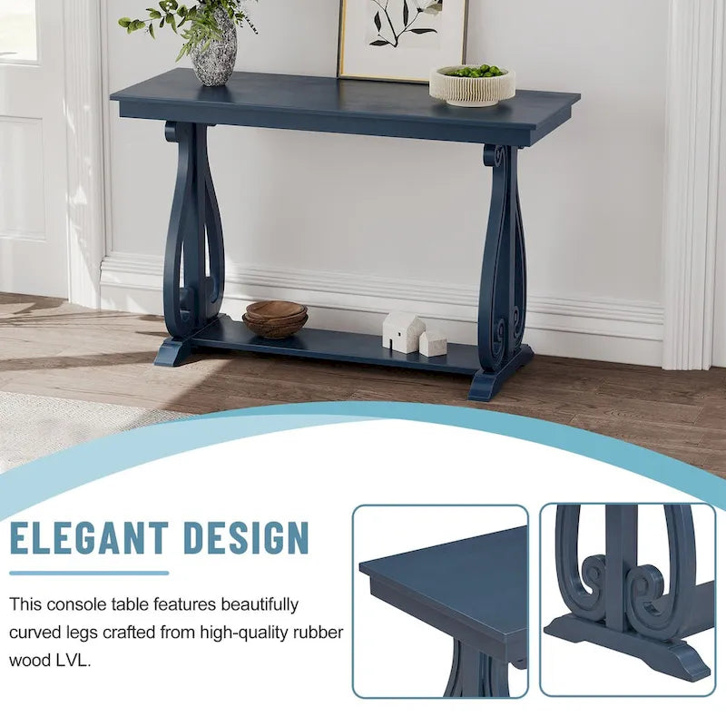 Consolle da 48", Blu Navy/Noce/Nero/Espresso, Ripiano Aperto, Montaggio a 1 persona