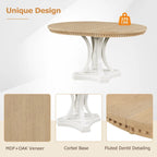 Grigio antico / Nero / Rovere e Bianco | Set da pranzo rotondo allungabile da 5 pezzi per 4 persone