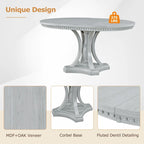 Grigio antico / Nero / Rovere e Bianco | Set da pranzo rotondo allungabile da 5 pezzi per 4 persone