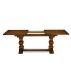 Set da pranzo 11 pezzi, noce/Jacobean, sedie in tessuto lino, 10 posti