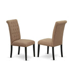 Set da pranzo 11 pezzi, noce/Jacobean, sedie in tessuto lino, 10 posti