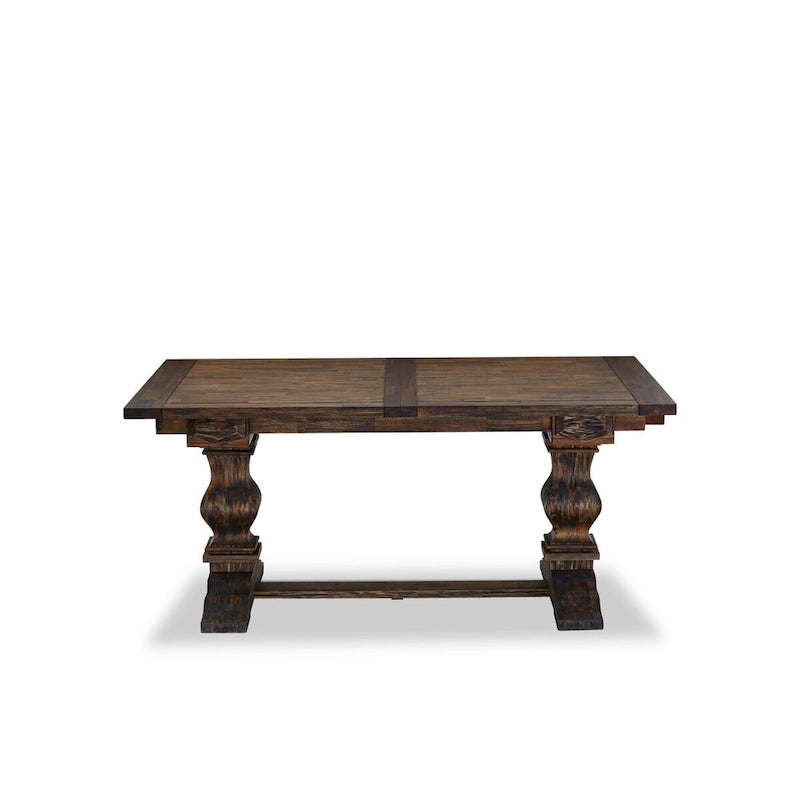 Set da pranzo 11 pezzi, noce/Jacobean, sedie in tessuto lino, 10 posti