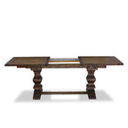 Set da pranzo 11 pezzi, noce/Jacobean, sedie in tessuto lino, 10 posti