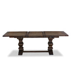Set da pranzo 11 pezzi, noce/Jacobean, sedie in tessuto lino, 10 posti