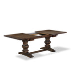 Set da pranzo 11 pezzi, noce/Jacobean, sedie in tessuto lino, 10 posti