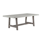 Set da pranzo in similcemento grigio bouclé, 7 pezzi