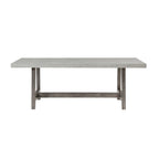 Set da pranzo in similcemento grigio bouclé, 7 pezzi