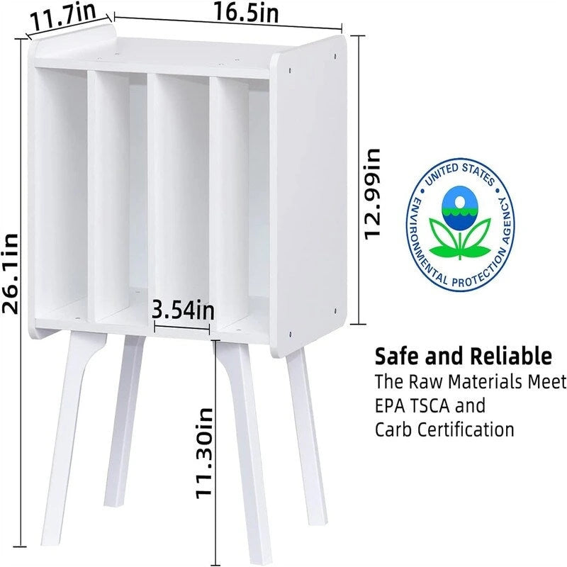 Mobile portadischi 4 cubi – Noce/Nero/Marrone/Naturale/Bianco, Singolo