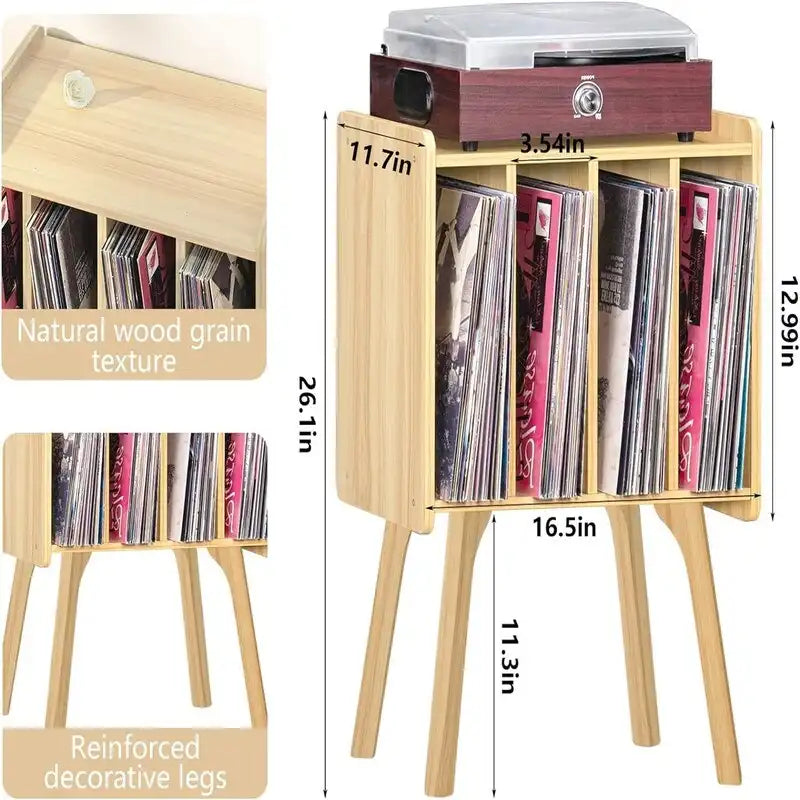 Mobile portadischi 4 cubi – Noce/Nero/Marrone/Naturale/Bianco, Singolo