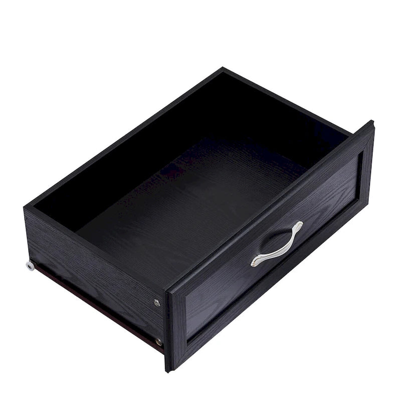 Cassettiera a 9 cassetti bianca e nera, stile porta a battente