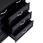 Cassettiera a 9 cassetti bianca e nera, stile porta a battente