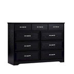 Cassettiera a 9 cassetti bianca e nera, stile porta a battente