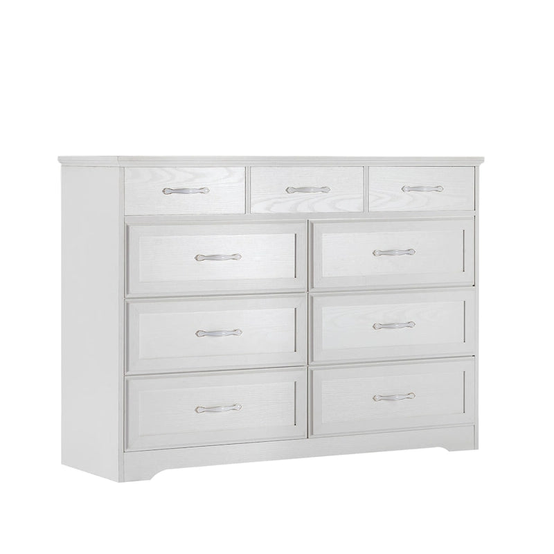 Cassettiera a 9 cassetti bianca e nera, stile porta a battente
