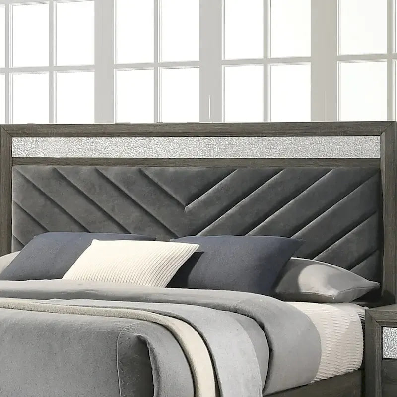 Piattaforma Letto con Cassetti Contenitore Chevron Grigio | King / Queen / Matrimoniale | 1–2 Persone