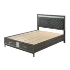 Piattaforma Letto con Cassetti Contenitore Chevron Grigio | King / Queen / Matrimoniale | 1–2 Persone