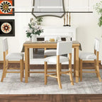 Set da pranzo ad altezza bancone in legno naturale, 5 posti