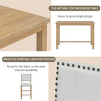 Set da pranzo ad altezza bancone in legno naturale, 5 posti