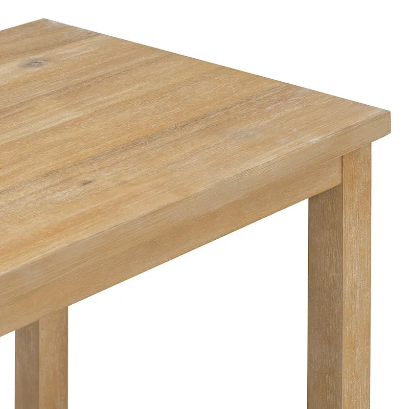 Set da pranzo ad altezza bancone in legno naturale, 5 posti