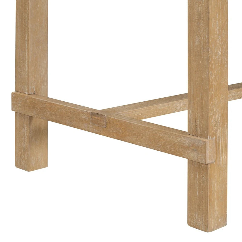 Set da pranzo ad altezza bancone in legno naturale, 5 posti