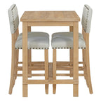 Set da pranzo ad altezza bancone in legno naturale, 5 posti