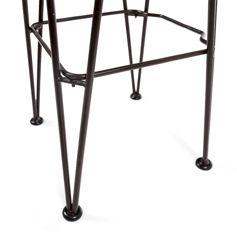 Set di 2 sgabelli da bar da esterno da 30", grigio/naturale/marrone, stile rustico industriale, legno di acacia e ferro