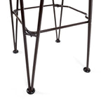 Set di 2 sgabelli da bar da esterno da 30", grigio/naturale/marrone, stile rustico industriale, legno di acacia e ferro
