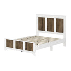 Letto a piattaforma stile fattoria, misura matrimoniale, bianco/nero, set da 4 pezzi per 1-2 persone