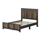 Letto a piattaforma stile fattoria, misura matrimoniale, bianco/nero, set da 4 pezzi per 1-2 persone